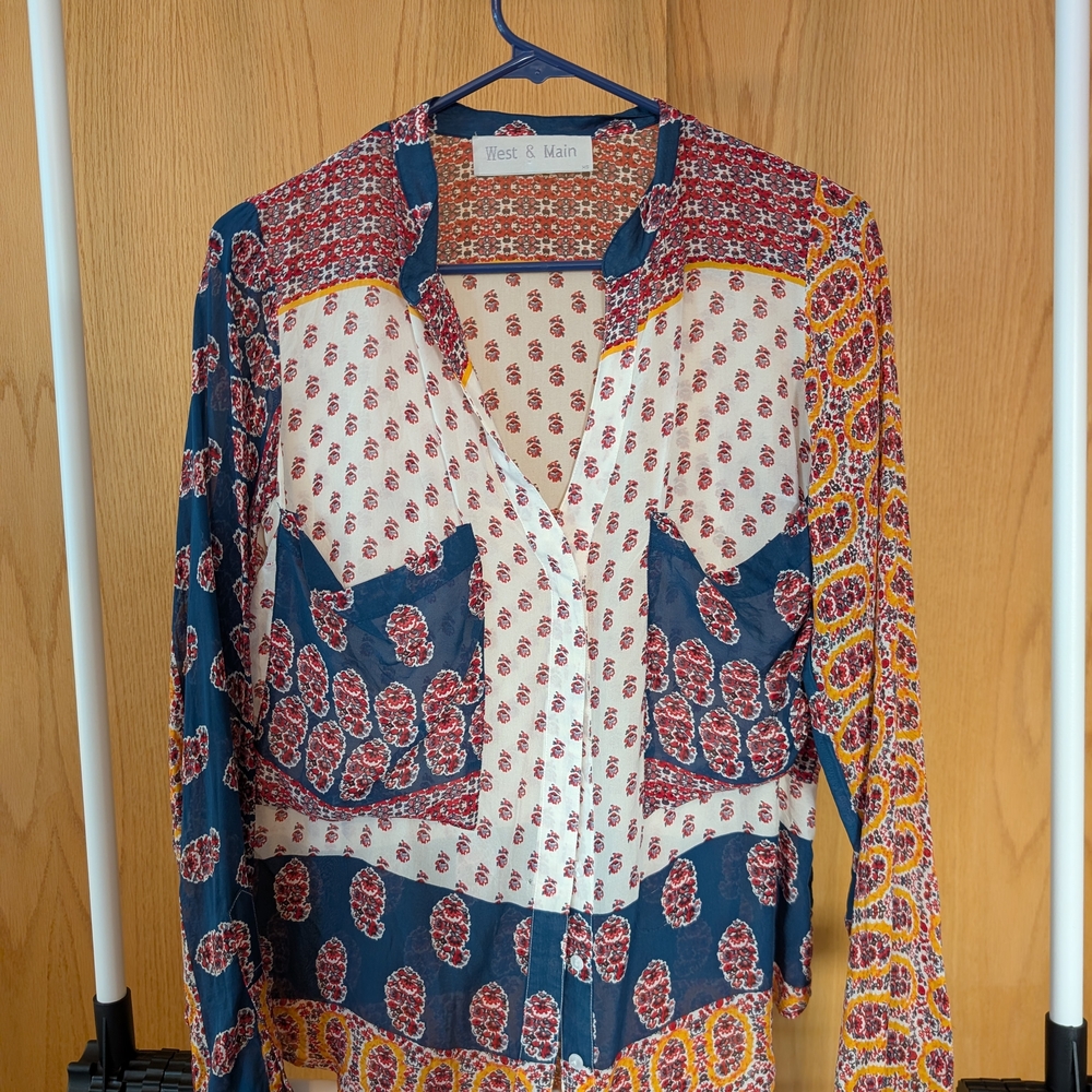 Multicolor Patterned Women's Blouse
